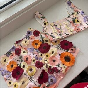 Finesse Multicolor Floral Embroidered Tank Top